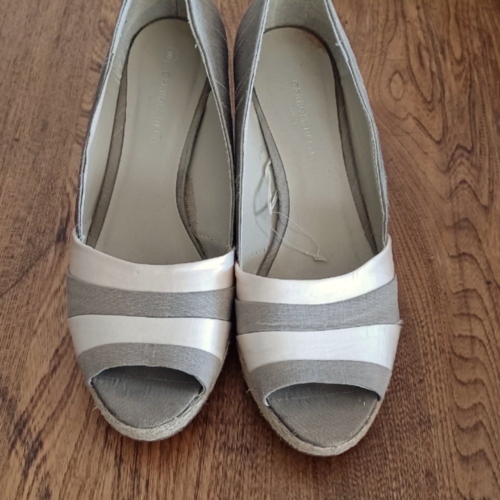 Open toe wedge heels